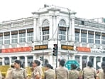 Photo of the Regal Cinema corner was snapped on Sunday afternoon. (Mayank Austen Soofi)