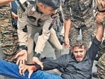 Protesters detained as they continued the stir on Sunday. (HT Photo)