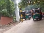 Residents claimed the lane is also used to ferry workers to and from an illegal labour camp set up in the protective Aravalli zone (HT)
