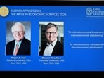 Robert Hall and Michael Woodford win the 2026 Nobel Economics Prize for research on economic stability. (Photo by Jonathan Nackstrand / AFP)