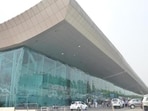 The Sri Guru Ram Das Jee International Airport in Amritsar, located just 25km from the India-Pakistan border, has heightened security concerns as border units routinely intercept cross-border rogue drones delivering narcotics and contraband into Punjab. (HT file photo)