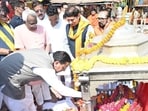 The religious ceremony was held ahead of the state cabinet meeting in Haridwar, which will be conducted in the Mela Control Building. (X/pushkardhami)