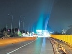 The six-lane road has three lanes on each carriageway, with around 400 central lighting poles on the stretch. (HT File)