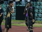 Jithin M.S celebration after scoring the winner for NorthEast United FC against Mohun Bagan