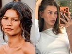 Actor Zendaya and model Hailey Bieber in anti-blush