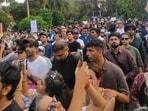 Hundreds of people, including environmentalists Claude and Norma Alvares and political leaders, participated in the protest.