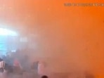 Surveillance footage shows people reacting amid smoke at the moment of an attack at King Khalid International Airport in Riyadh, Saudi Arabia, October 10, 2026, 