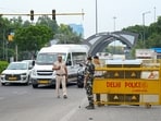 Police personnel, including officials from the BSF, Delhi Police and Noida Police, have been deployed at the Noida–Delhi Chilla Border in New Delhi, India, on Sunday, October 11, 2026.