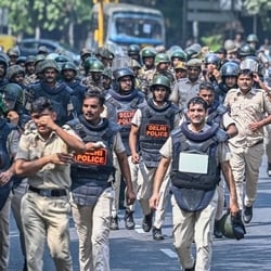 The cancellation of long-distance trains, curtailment of movement and internet services in several parts of Delhi, and deployment of 40,000 personnel who detained 7,000 people indicate that the use of power was disproportionate to the cause. Such actions dim the moral legitimacy of a liberal democracy such as India. (Sanchit Khanna/HT Photo)