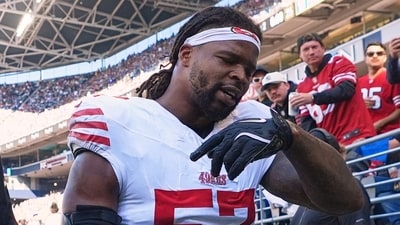 NFL handed Dre Greenlaw a one-game suspension. (AP Photo) NFL handed Dre Greenlaw a one-game suspension. (AP Photo)