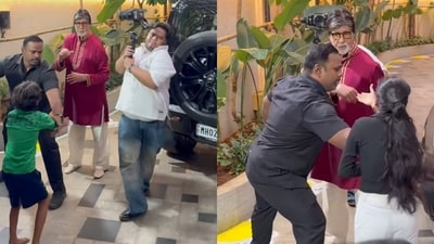 Amitabh Bachchan refuses to shake hands with fans. Amitabh Bachchan refuses to shake hands with fans.