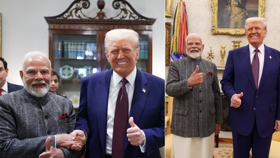 মার্কিন প্রেসিডেন্ট ডোনাল্ড ট্রাম্পের সঙ্গে ভারতের প্রধানমন্ত্রী নরেন্দ্র মোদী। মার্কিন প্রেসিডেন্ট ডোনাল্ড ট্রাম্পের সঙ্গে ভারতের প্রধানমন্ত্রী নরেন্দ্র মোদী।