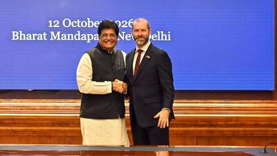 New Delhi, Oct 12 (ANI): Union Minister of Commerce and Industry Piyush Goyal and UK Secretary of State for Business, Innovation, Science and Trade, Jonathan Reynolds, co-chair the 16th meeting of the India-UK Joint Economic and Trade Committee (JETCO), in New Delhi on Monday. (@PiyushGoyal X/ANI Photo) (@PiyushGoyal X) New Delhi, Oct 12 (ANI): Union Minister of Commerce and Industry Piyush Goyal and UK Secretary of State for Business, Innovation, Science and Trade, Jonathan Reynolds, co-chair the 16th meeting of the India-UK Joint Economic and Trade Committee (JETCO), in New Delhi on Monday. (@PiyushGoyal X/ANI Photo) (@PiyushGoyal X)