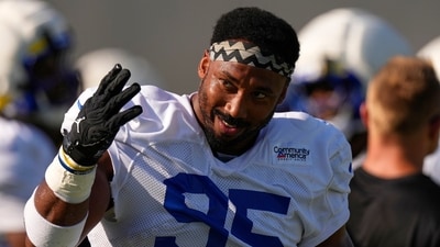 Myles Garrett missed his fourth consecutive game as he continues his recovery from knee surgery. (AP Photo) Myles Garrett missed his fourth consecutive game as he continues his recovery from knee surgery. (AP Photo)