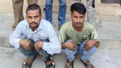 The two suspects in police custody on Monday. (HT Photo)