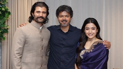 Actors Vijay Deverakonda and Rashmika Mandanna, who also happen to be husband and wife, recently met Tamil Nadu Chief Minister and former actor Thalapathy Vijay. Actors Vijay Deverakonda and Rashmika Mandanna, who also happen to be husband and wife, recently met Tamil Nadu Chief Minister and former actor Thalapathy Vijay.