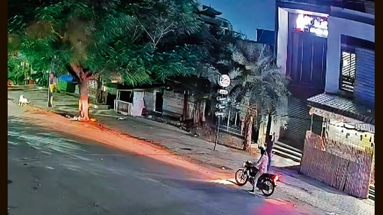 A CCTV grab shows a man firing at the office. (HT File)