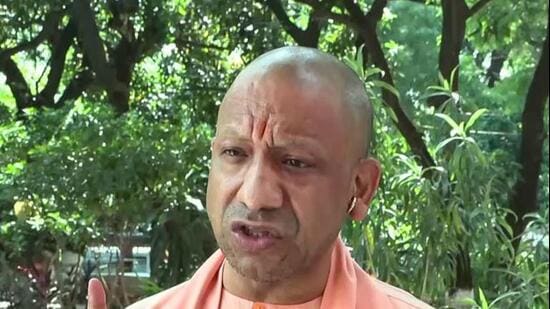 Chief minister Yogi Adityanath speaks to the media in Gorakhpur on Monday. (ANI PHOTO)