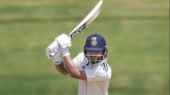 File photo of Rinku Singh batting for Central Zone during the Duleep Trophy in September. (PTI)