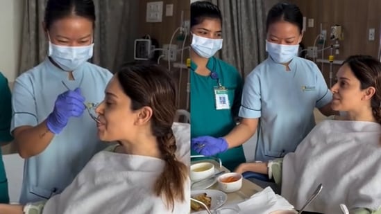 Nushrratt Bharuccha turns to SRK and Kajol’s Gerua during spine surgery recovery: ‘Healing slowly, dreaming endlessly’.