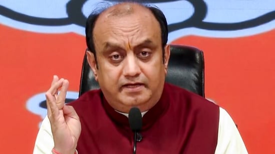 BJP National Spokesperson Sudhanshu Trivedi addresses a press conference, in New Delhi. (PTI)