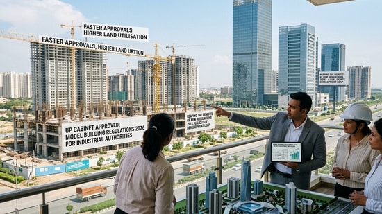The Uttar Pradesh cabinet has approved the Model Building Regulations, 2026, for industrial development authorities, a move expected to reshape real estate development in Noida, Greater Noida and the Yamuna Expressway region. (Photo for representational purposes only) (Gemini-generated image)