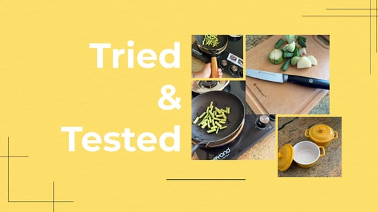Two months of everyday cooking put Cumin Co’s chopping board, knife, pan and mini cocottes through regular family kitchen use. (Hindustan Times)