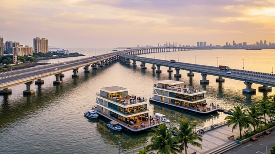 Maharashtra Maritime Board (MMB) plans to facilitate the development of three floating hospitality facilities, or floatels, near the Belapur jetty in Navi Mumbai. (Picture for representational purposes only)(Gemini Generated Photo )
