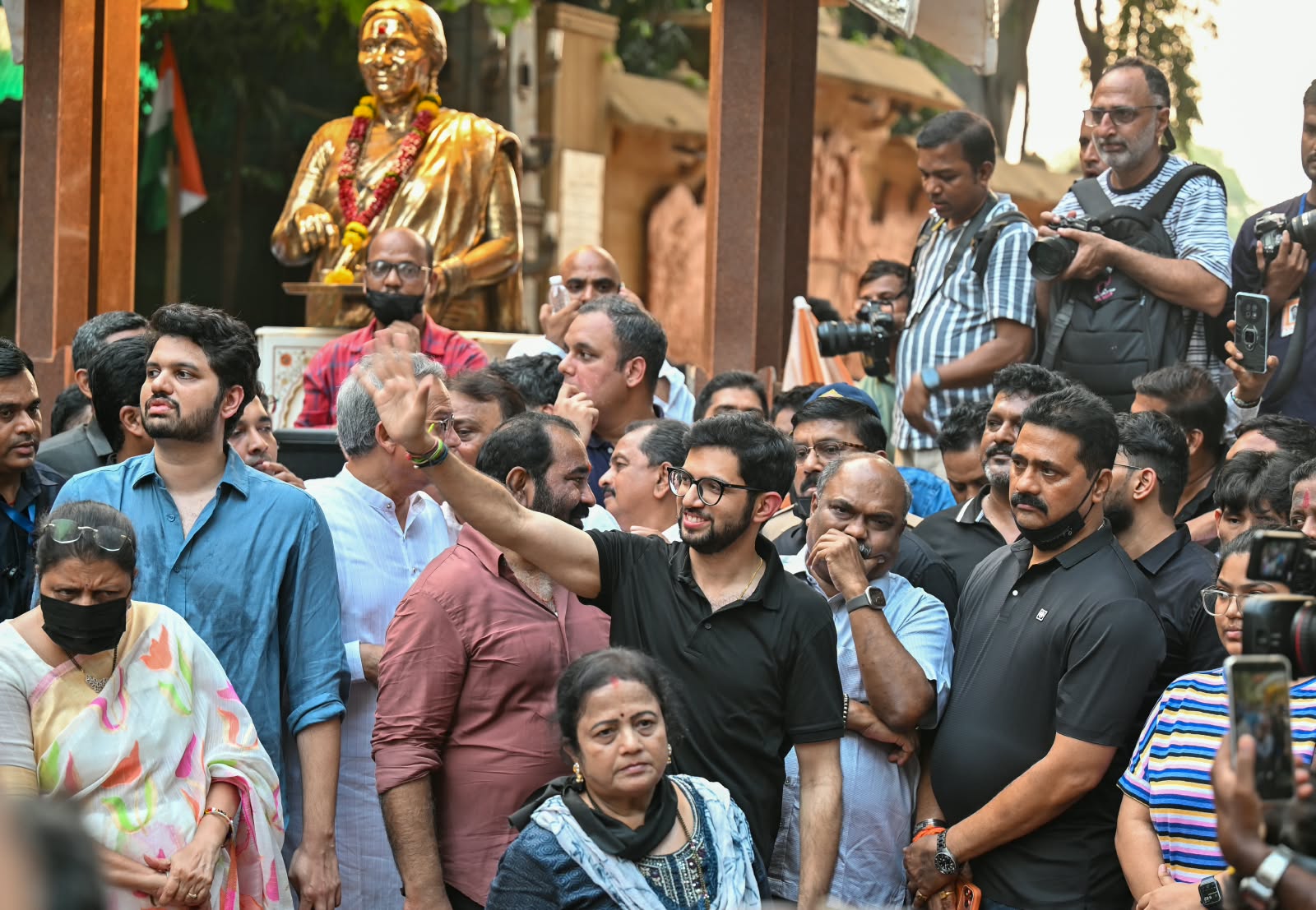 Aaditya Thackeray at Shivaji Park protest (Raju Shakuntala Shinde/HT Photos)