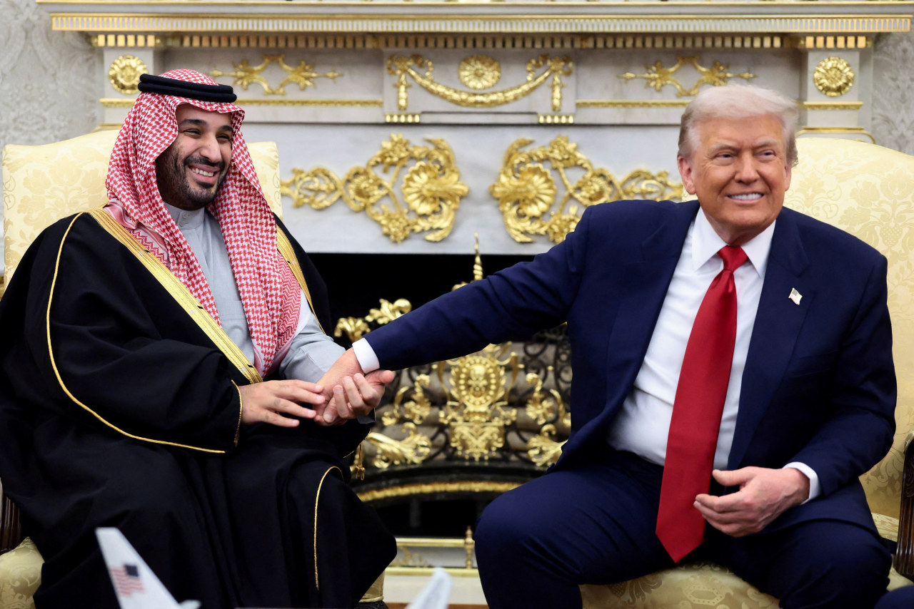 Prince Mohammed with Trump at the White House in November 2025. Prince Mohammed with Trump at the White House in November 2025.