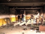 A view of a vandalised room by students during a protest at Lovely Professional University (LPU), in Jalandhar. (ANI Video Grab)