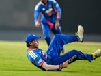 India's Abhishek Sharma during the second T20I cricket match of a series between India and the West Indies.