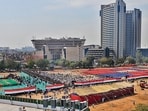 Ramlila Maidan has a history of hosting public agitations, such as this one in 2014. (HT Archive)