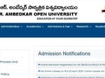 అంబేడ్కర్ ఓపెన్ వర్సిటీ అడ్మిషన్లు