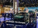 The XPeng booth at the Paris Motor Show.