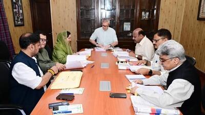 Chief minister Omar Abdullah chairing a cabinet meeting in Jammu. The present cabinet comprises six members, the chief minister and five ministers, leaving three vacancies. (File photo) Chief minister Omar Abdullah chairing a cabinet meeting in Jammu. The present cabinet comprises six members, the chief minister and five ministers, leaving three vacancies. (File photo)