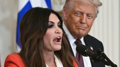 Trump said he is looking at Kimberly Guilfoyle’s possible removal as ambassador amid an inspector general investigation and allegations of misconduct. (AFP) Trump said he is looking at Kimberly Guilfoyle’s possible removal as ambassador amid an inspector general investigation and allegations of misconduct. (AFP)
