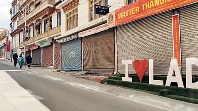 A view of the closed market area as part of "Shaheed Diwas" (Martyrs' Day) to mark the first anniversary of the deadly September 24, 2025 violence in which four residents lost their lives during massive protests over Ladakh’s constitutional demands, in Leh. (HT_PRINT) A view of the closed market area as part of "Shaheed Diwas" (Martyrs' Day) to mark the first anniversary of the deadly September 24, 2025 violence in which four residents lost their lives during massive protests over Ladakh’s constitutional demands, in Leh. (HT_PRINT)