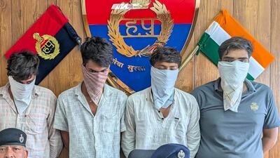 The suspects in custody on Tuesday. (HT Photo)