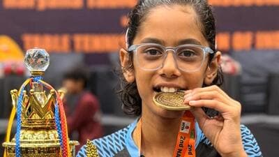 The young player said sge took up the sport after watching her older brother practise. She said table tennis has become a source of calm, confidence and ambition for her. (HT Photo) The young player said sge took up the sport after watching her older brother practise. She said table tennis has become a source of calm, confidence and ambition for her. (HT Photo)