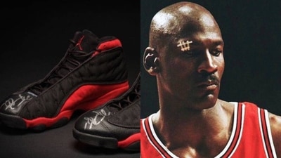 Michael Jordan’s black-and-red sneakers quickly drew attention beyond the court. (Twitter) Michael Jordan’s black-and-red sneakers quickly drew attention beyond the court. (Twitter)