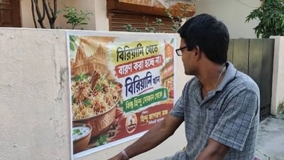 The posters were spotted in Siliguri district of West Bengal ahead of Durga Puja. (X) The posters were spotted in Siliguri district of West Bengal ahead of Durga Puja. (X)