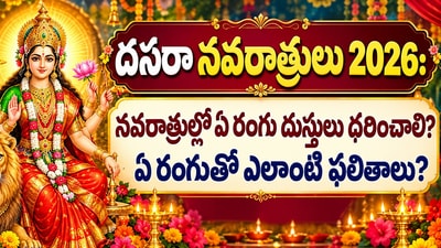 దసరా నవరాత్రులు 2026: నవరాత్రుల్లో ఏ రంగు దుస్తులు ధరించాలి? ఏ రంగుతో ఎలాంటి ఫలితాలు? (AI) దసరా నవరాత్రులు 2026: నవరాత్రుల్లో ఏ రంగు దుస్తులు ధరించాలి? ఏ రంగుతో ఎలాంటి ఫలితాలు? (AI)