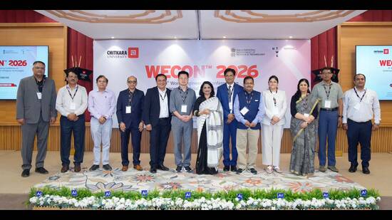 Distinguished experts at WECON 2026, hosted by Chitkara University, to advance conversations on engineering, artificial intelligence, and emerging technologies. (HT Photo)