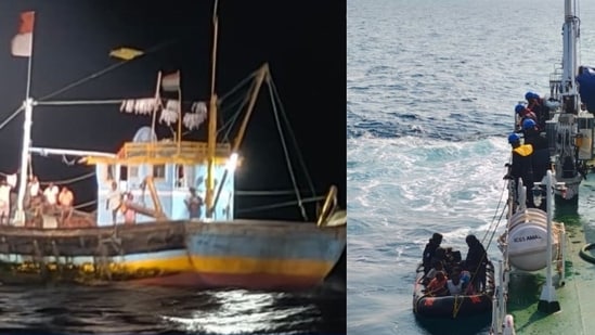 The apprehended vessel, along with its crew and the confiscated evidence, was subsequently escorted to Mumbai Harbour