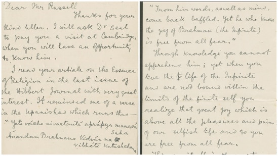 Tagore told Russell in the letter that he read his article on the ‘Essence of the Religion’ in a Hibbert Journal “with great interest” (X/@NobelPrize)