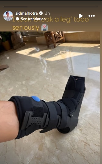 Sidharth Malhotra breaks his leg. Sidharth Malhotra breaks his leg.