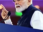 Prime Minister Narendra Modi addresses the Bloomberg New Economy Forum, in New Delhi on Tuesday.