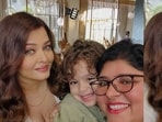 Aishwarya Rai with her ad film shoot co-star.