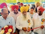 Punjab agriculture and farmers welfare minister Gurmeet Singh Khudian during the inauguration in Mohali on Tuesday. (HT photo)